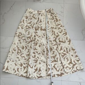 Closed Beige and Cream Floral Midi Skirt